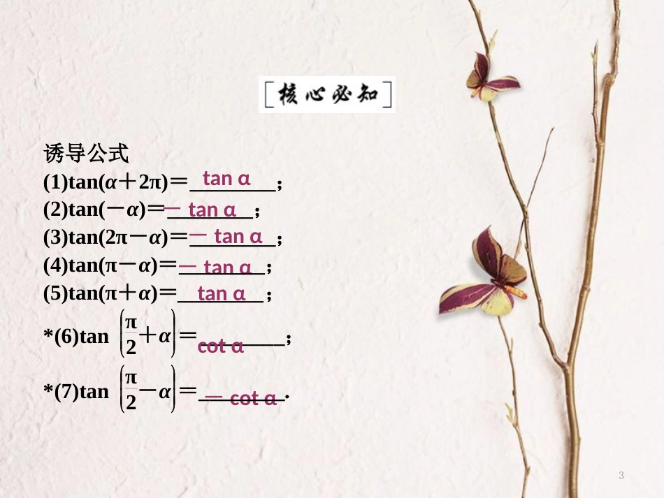 高中数学 第一章 三角函数 7 第2课时 正切函数的诱导公式课件 北师大版必修4_第3页