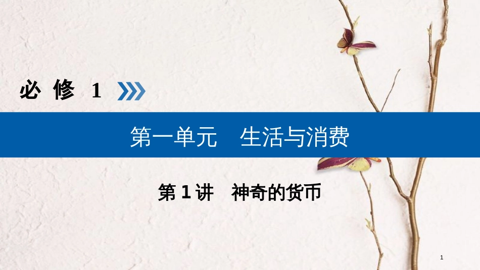 （全国通用版）2019版高考政治一轮复习 第一单元 生活与消费 第1讲 神奇的货币课件_第1页