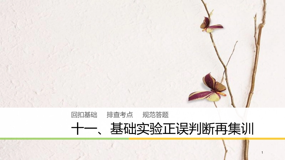 高中化学二轮复习 回扣基础十一 基础实验正误判断再集训课件_第1页