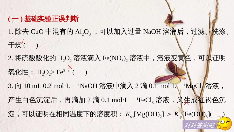 高中化学二轮复习 回扣基础十一 基础实验正误判断再集训课件_第2页