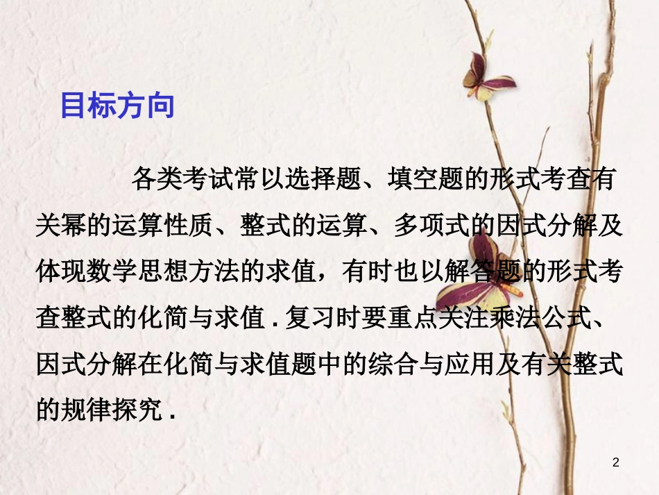 中考数学总复习 第一部分 基础篇 第一章 数与式 考点2 整式与因式分解课件_第2页