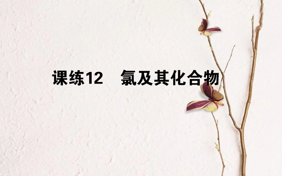 2019版高考化学总复习 刷题提分练 第四辑 非金属及化合物 课练12 氯及其化合物课件_第1页