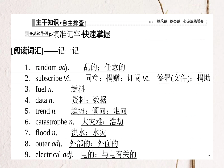 2019届高三英语一轮复习 Unit 4 Global warming课件 新人教版选修6_第2页