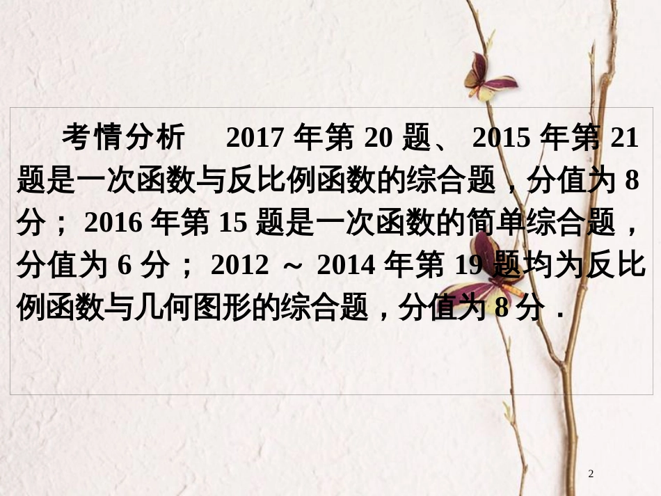 江西省中考数学总复习 第2部分 专题突破 专题六 一次函数与反比例函数综合题课件_第2页