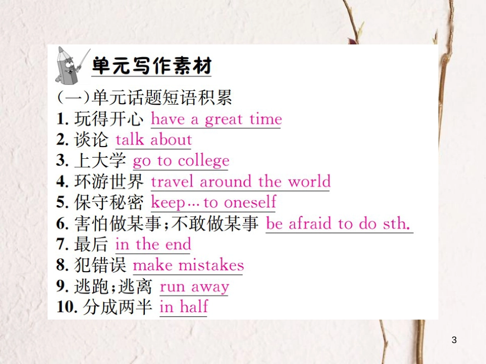 八年级英语上册 Unit 10 If you go to the party you’ll have a great time写作小专题习题课件 （新版）人教新目标版_第3页