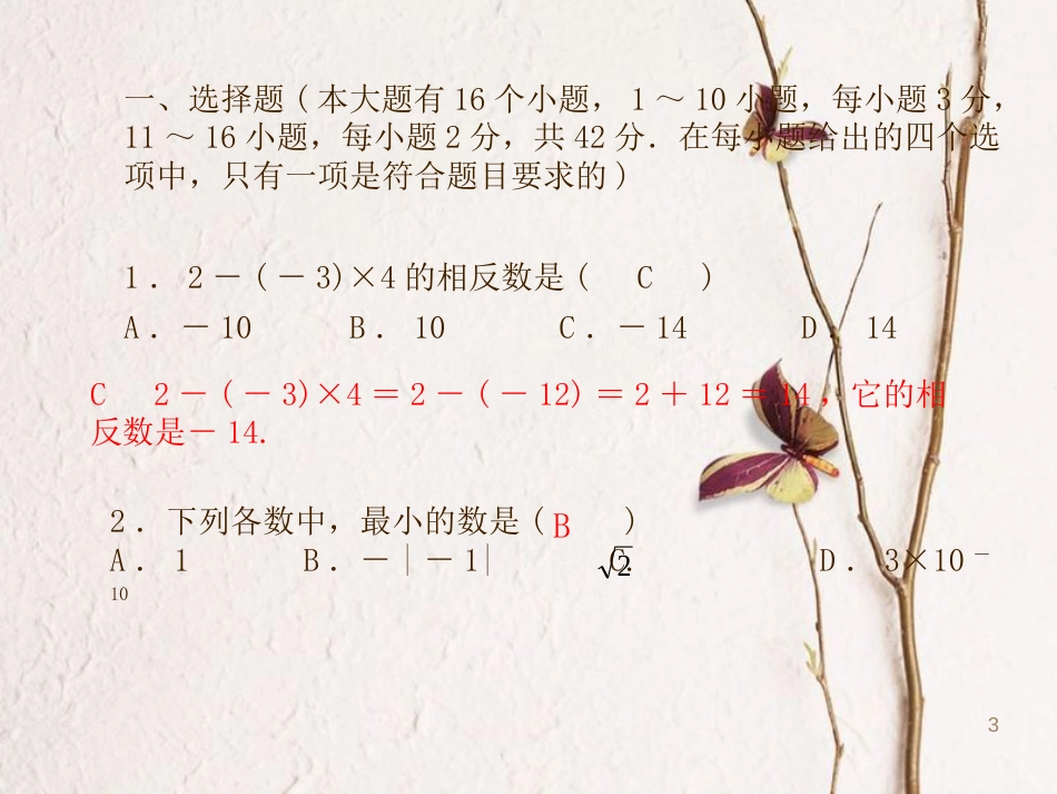 河北省中考数学复习 模拟冲刺卷课件_第3页