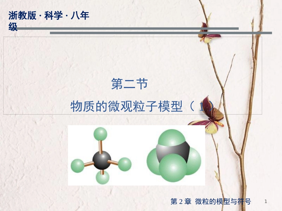 八年级科学下册 2.2 物质的微观粒子模型课件 （新版）浙教版_第1页