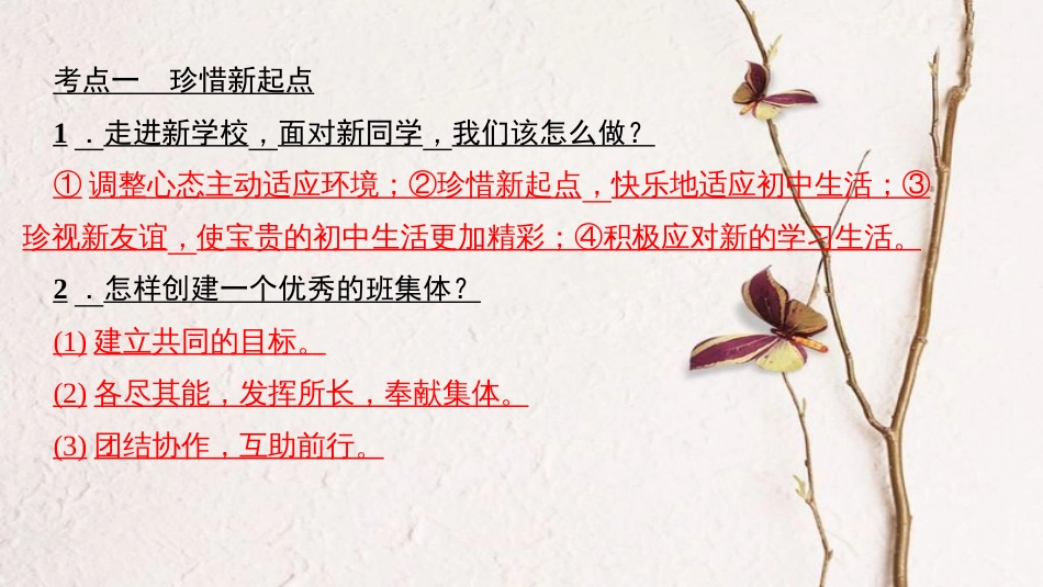 （山西地区）中考政治总复习 考点聚焦 七年级 第一单元 笑迎新生活课件_第3页