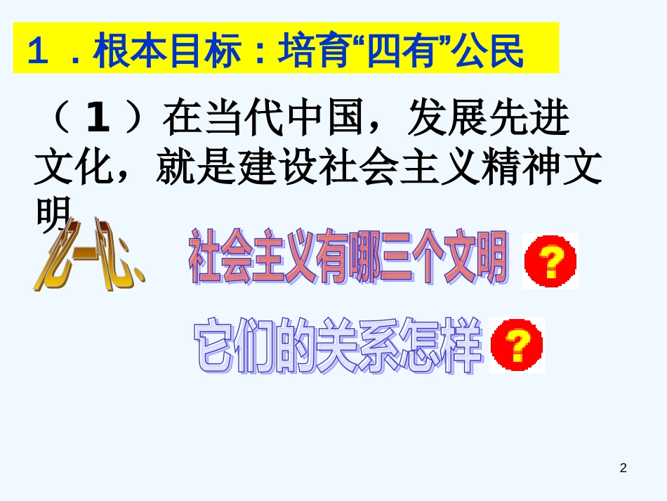 高中政治9.2　建设社会主义精神文明　课件3人教版必修3_第2页