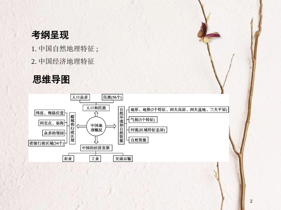 2019届高考地理一轮复习 第十七单元 中国地理 第一讲 中国地理概况课件_第2页