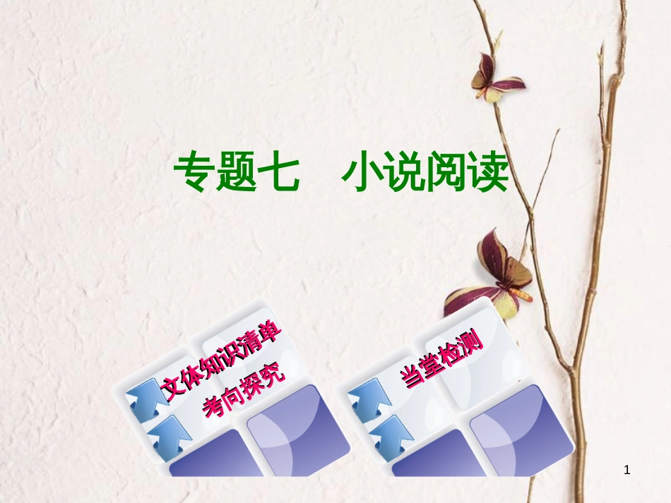 （浙江专版）中考语文 第2篇 现代文阅读 一 文学类文本阅读 专题七 小说阅读复习课件_第1页