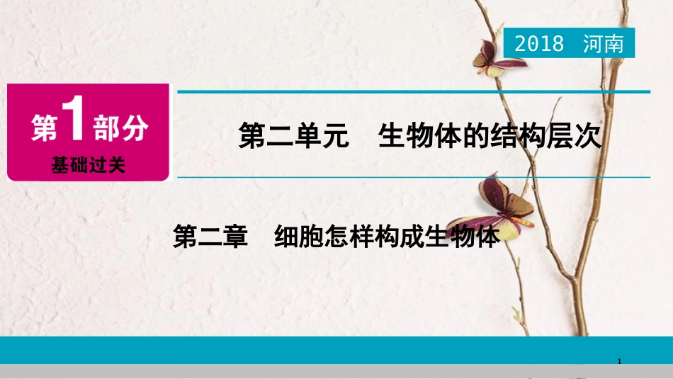 河南省2018年中考生物总复习 第1部分 第2单元 第2章 细胞怎样构成生物体课件_第1页