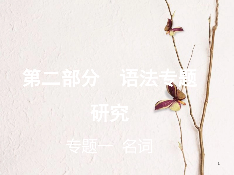 云南省中考英语复习 第二部分 语法专题研究 专题一 名词课件_第1页