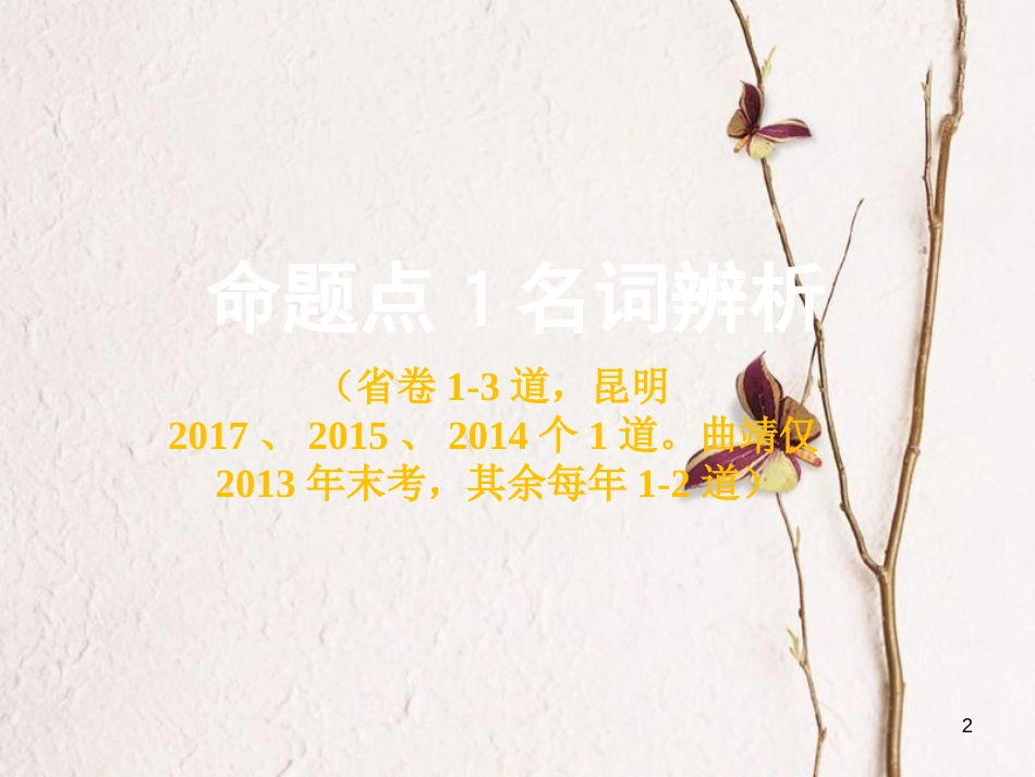 云南省中考英语复习 第二部分 语法专题研究 专题一 名词课件_第2页