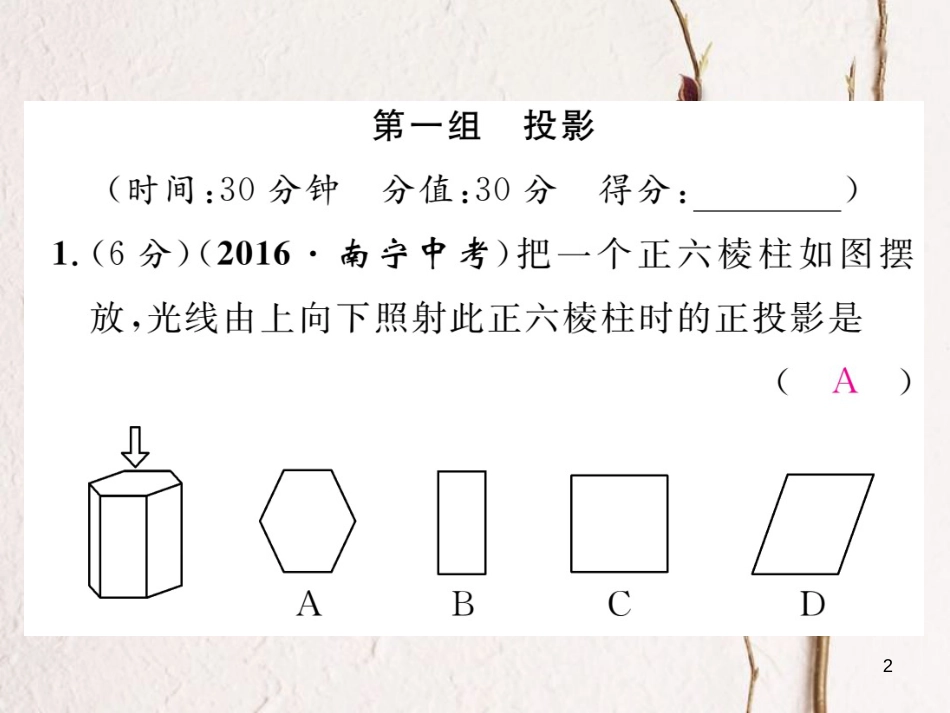 九年级数学下册 双休作业(9)作业课件 (新版)湘教版_第2页
