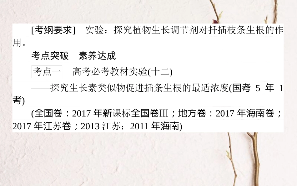 （全国通用）高考生物二轮复习 能力提升案 与植物激素相关的实验探究课件_第2页