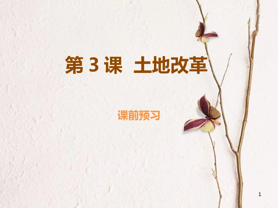 八年级历史下册 1.3 土地改革预习课件 新人教版_第1页