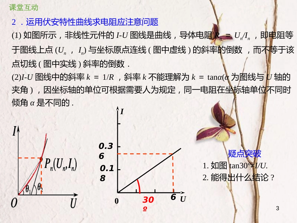 2019版高考物理总复习 第八章 恒定电流 8-1-2 欧姆定律及伏安特性曲线的理解与应用课件_第3页