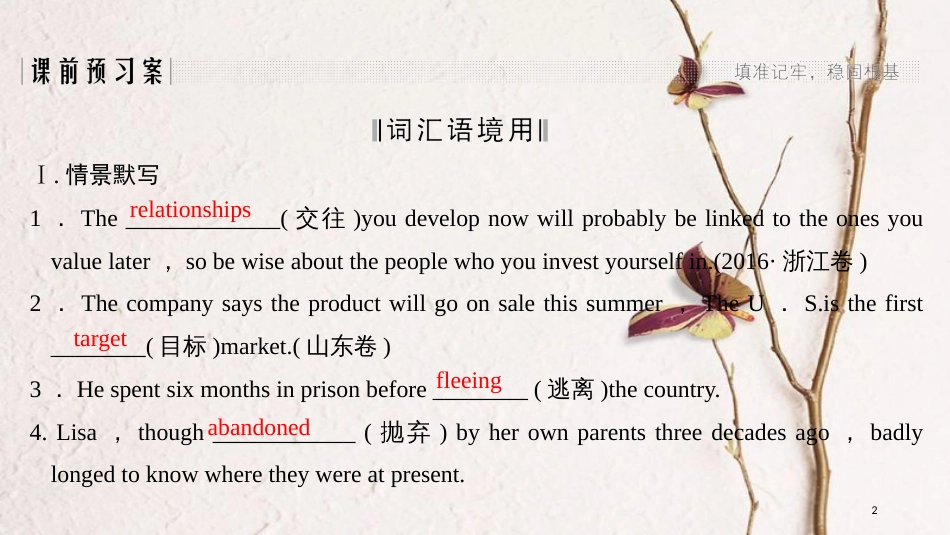 （全国版）2019版高考英语一轮复习 第一部分 Unit 3 Under the sea课件 新人教版选修7_第2页