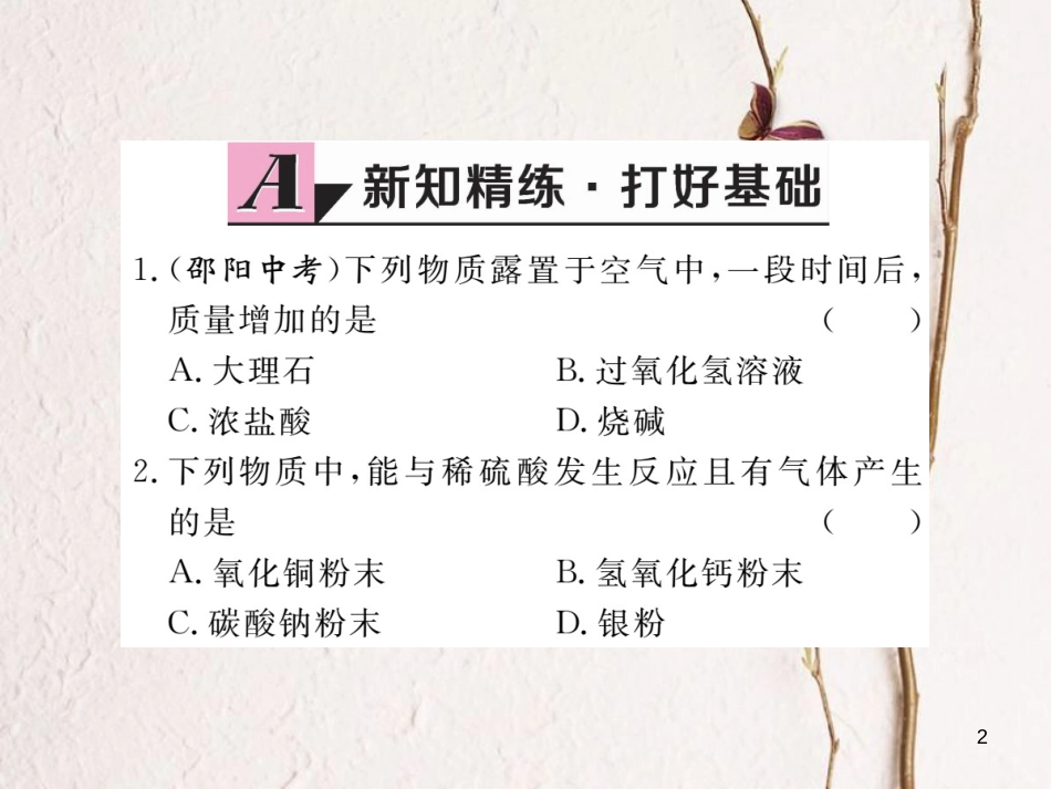 （通用）九年级化学下册 第10单元 酸和碱 实验活动6 酸、碱的化学性质课件 （新版）新人教版_第2页