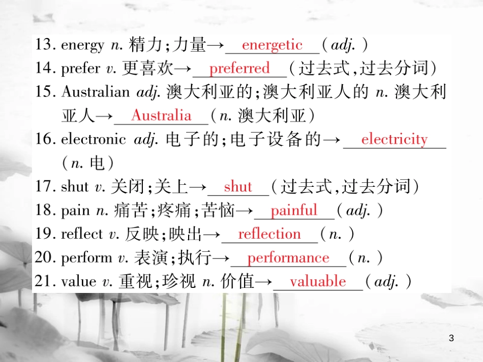 届中考英语复习 第一轮 教材回顾 九全 Unit 7-Unit 10课件_第3页