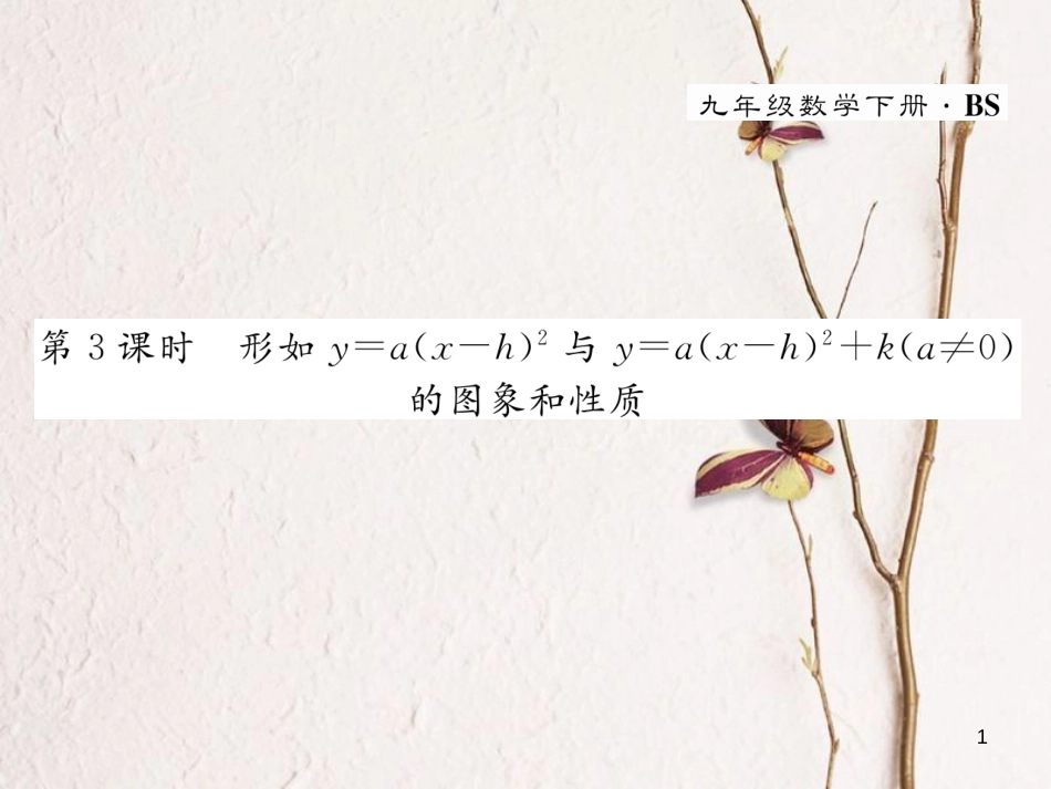 九年级数学下册 第2章 二次函数 2 二次函数的图象与性质（第3课时）作业课件 （新版）北师大版_第1页