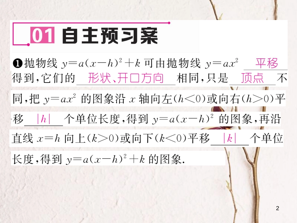 九年级数学下册 第2章 二次函数 2 二次函数的图象与性质（第3课时）作业课件 （新版）北师大版_第2页