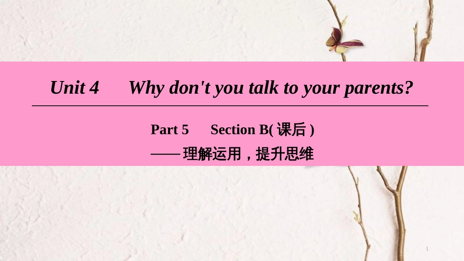 学年八年级英语下册 Unit 4 Why don’t you talk to your parents Part 5 Section B（课后）课件 （新版）人教新目标版_第1页