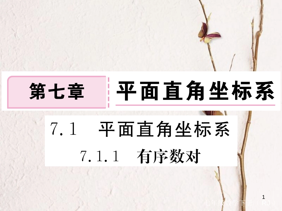 七年级数学下册 第7章 平面直角坐标系 7.1 平面直角坐标系 7.1.1 有序实数对练习课件 （新版）新人教版_第1页