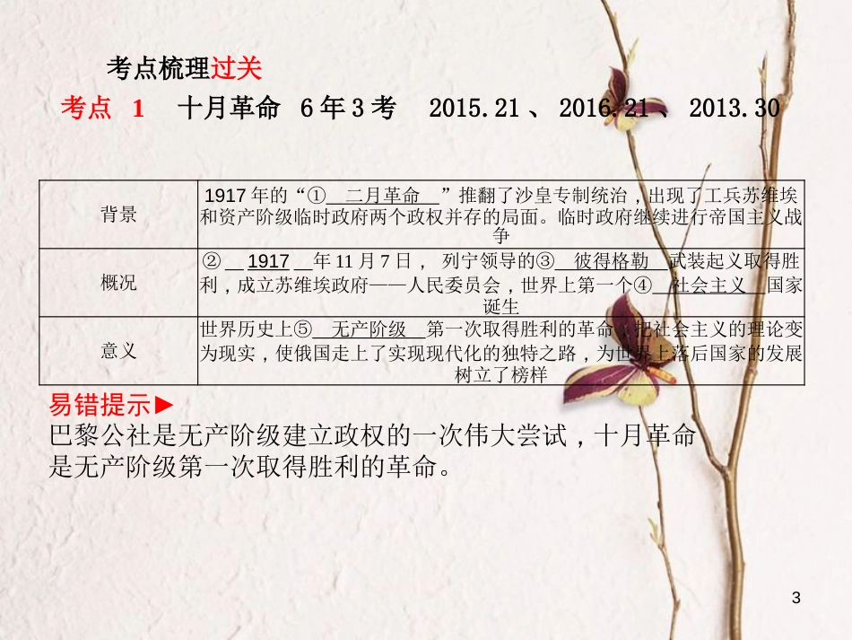 （聊城专版）中考历史复习 世界史 主题19 动荡与变革课件_第3页