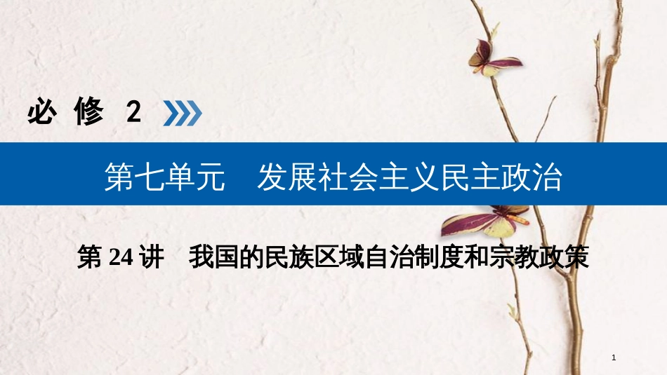 （全国通用版）2019版高考政治一轮复习 第七单元 发展社会主义民主政治 第24讲 我国的民族区域自治制度和宗教政策课件_第1页