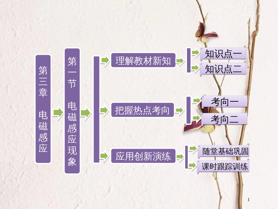 高中物理 第三章 电磁感应 第一节 电磁感应现象课件 新人教版选修1-1_第1页