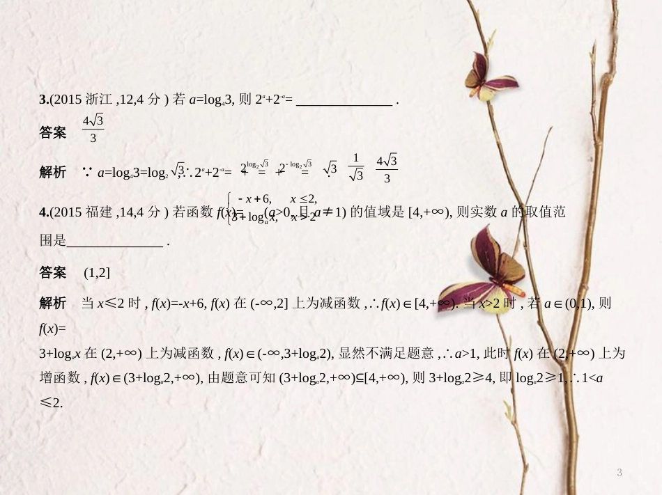 （江苏专用）高考数学一轮复习 第二章 函数 2.4 对数与对数函数课件_第3页