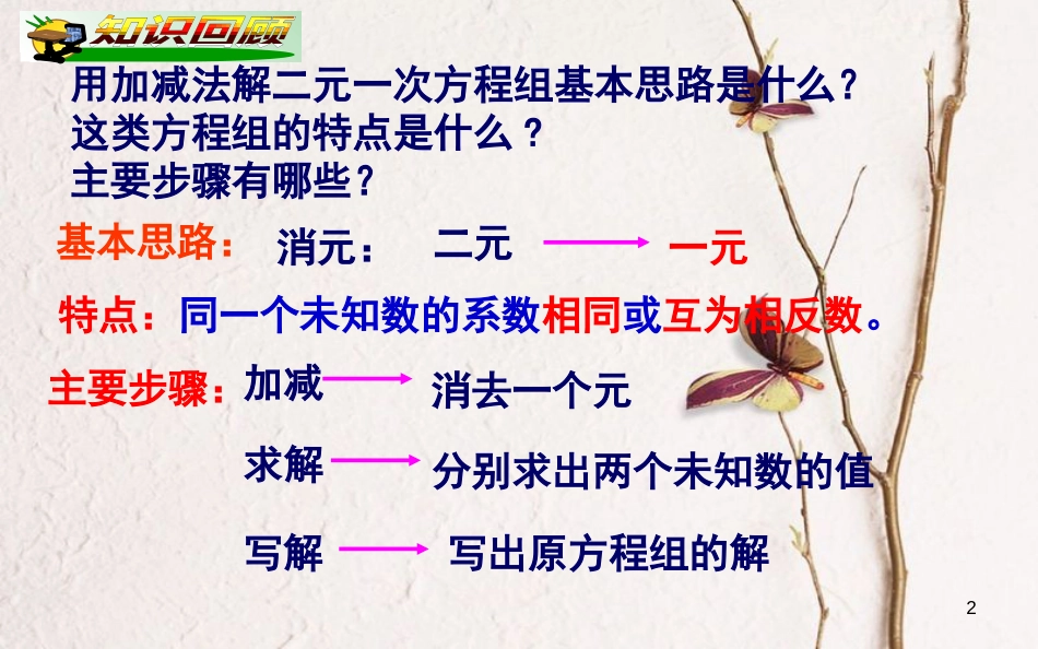 山东省东营市垦利区郝家镇七年级数学下册 1.2.4 加减消元法（2）课件 （新版）湘教版_第2页