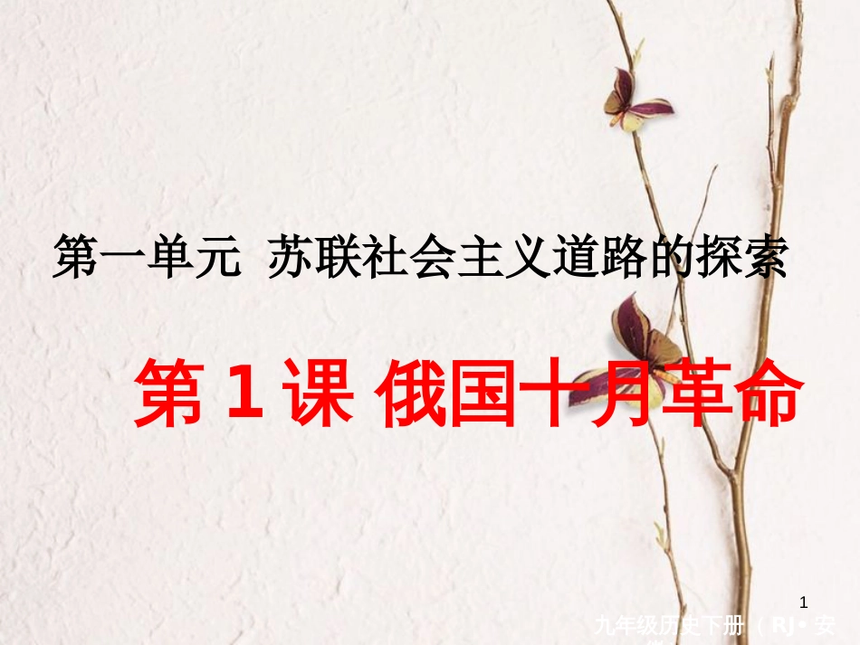 （安徽专版）九年级历史下册 第一单元 苏联社会主义的探索 第1课 俄国十月革命同步测试课件 新人教版_第1页