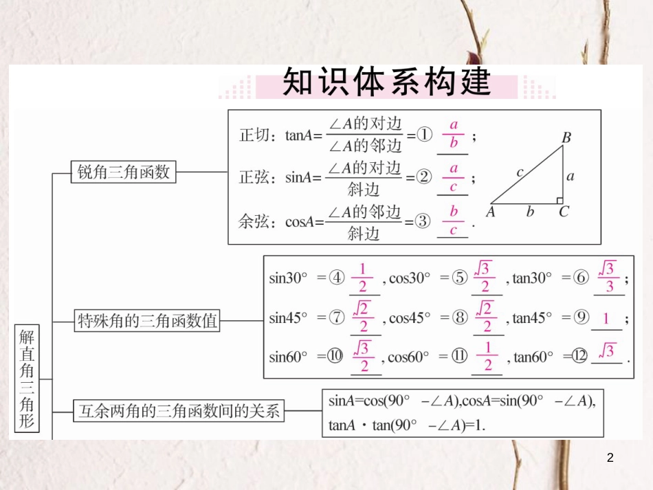 九年级数学下册 28 锐角三角函数小结与复习课件 （新版）新人教版_第2页