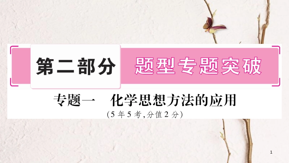 安徽省中考化学总复习 第2部分 题型专题突破 专题1 化学思想方法的应用课件_第1页