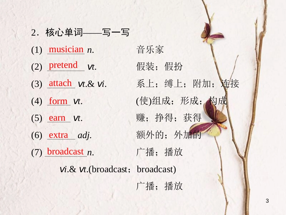 版高考英语大一轮复习 第1部分 模块复习方略 Unit 5 Music课件 新人教版必修2_第3页