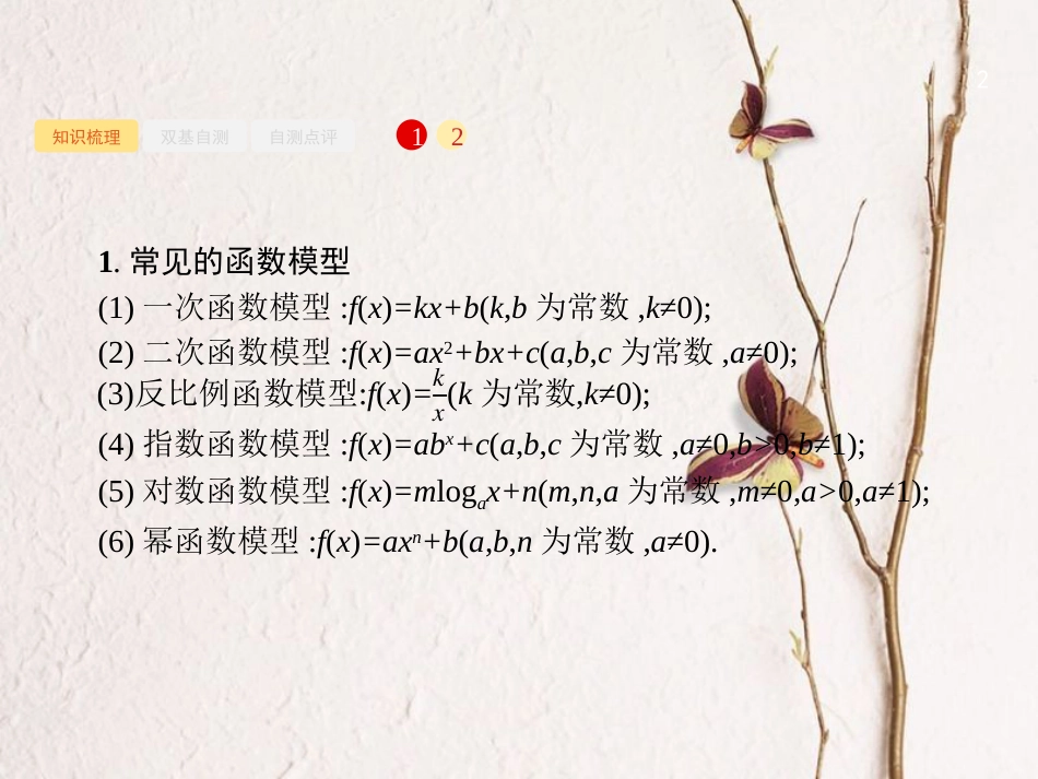 2019届高考数学一轮复习 第二章 函数 2.9 函数模型及其应用课件 文 新人教B版_第2页