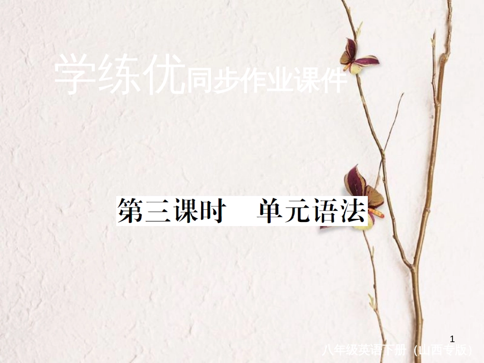 （山西专版）八年级英语下册 Unit 3 Could you please clean your room（第3课时）作业课件 （新版）人教新目标版_第1页