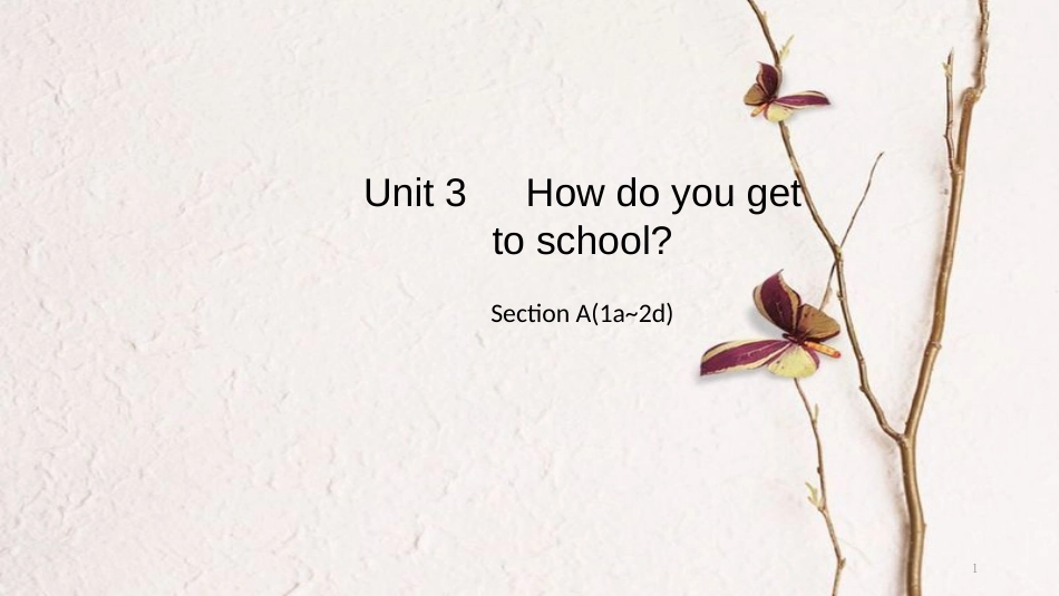 七年级英语下册 Unit 3 How do you get to school Section A（1a-2d）导学课件 （新版）人教新目标版_第1页