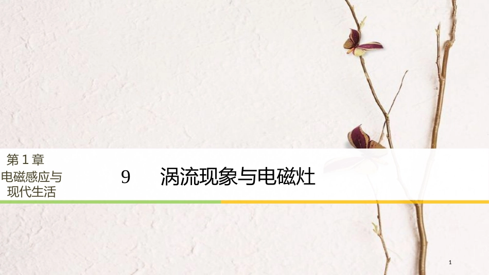 高中物理 第1章 电磁感应与现代社会 学案9 涡流现象与电磁灶同步备课课件 沪科版选修3-2_第1页
