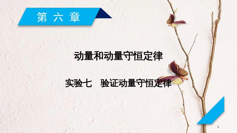 2019年高考物理一轮复习 第6章 动量和动量守恒定律 实验7 验证动量守恒定律课件 新人教版_第1页