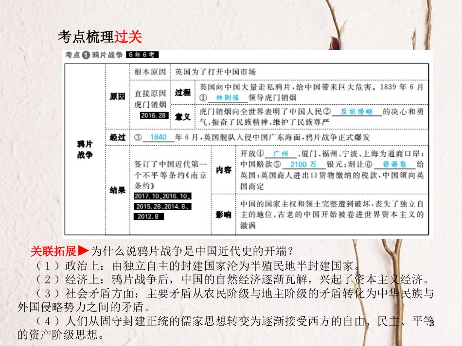 （聊城专版）中考历史复习 中国近代史 模块一 主题7 列强的侵略与中国人民的抗争课件_第3页