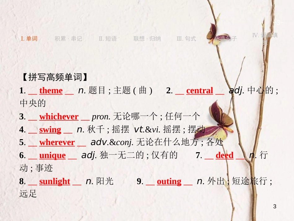（浙江专用）2019届高三英语一轮复习 Unit 5 Theme parks课件 新人教版必修4_第3页