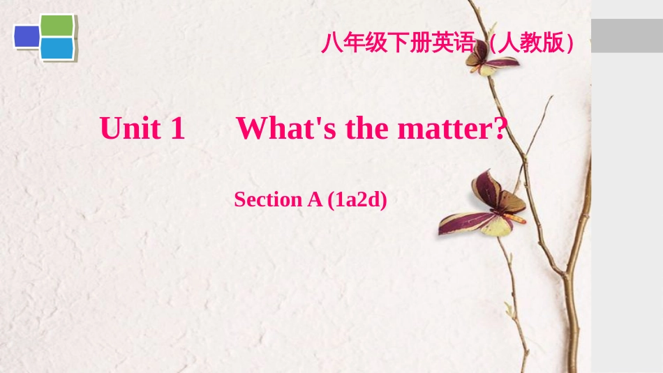 八年级英语下册 Unit 1 What's the matter Section A(1a-2d)习题课件 （新版）人教新目标版_第1页