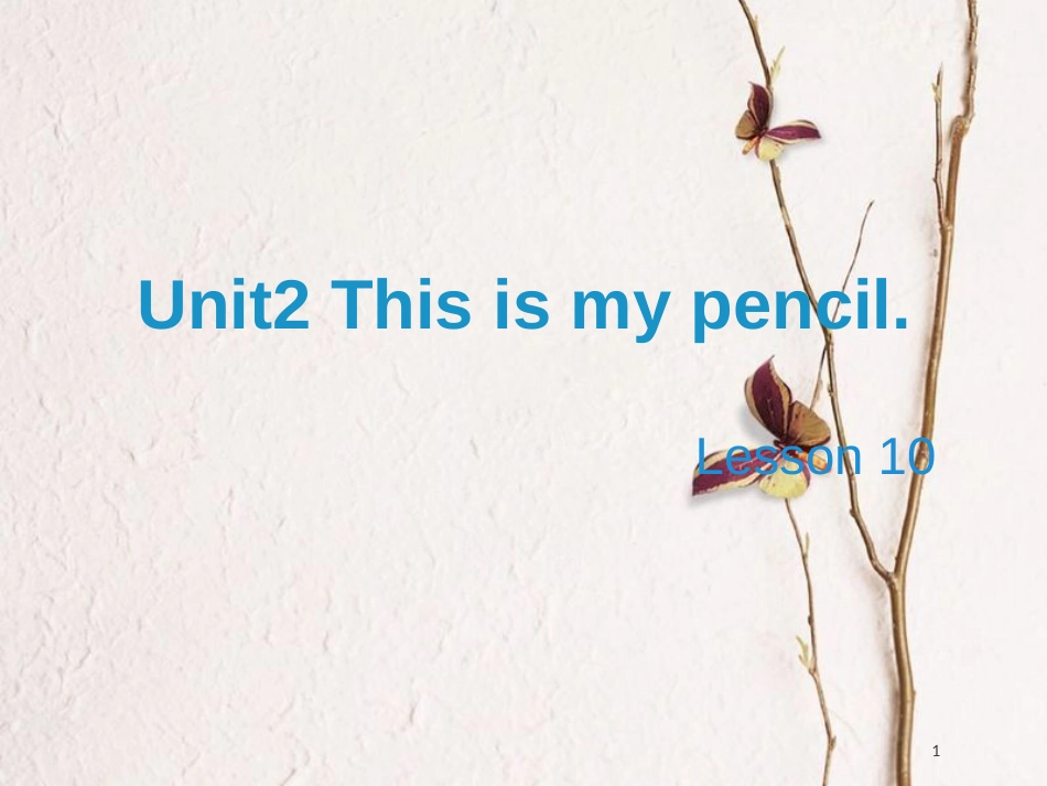 三年级英语上册 Unit 2 This is my pencil（Lesson 10）教学课件 人教精通版_第1页