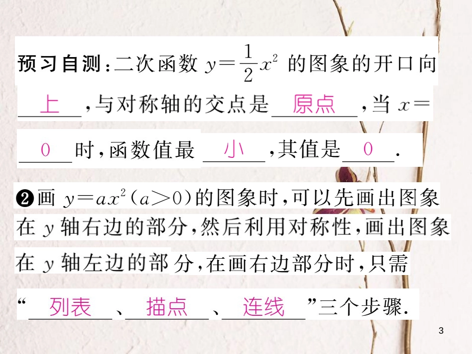 九年级数学下册 第1章 二次函数 1.2 二次函数的图象与性质第1课时作业课件 （新版）湘教版_第3页