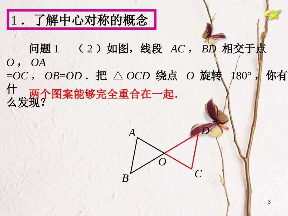 陕西省安康市石泉县池河镇九年级数学上册 23.2 中心对称课件 （新版）新人教版_第3页