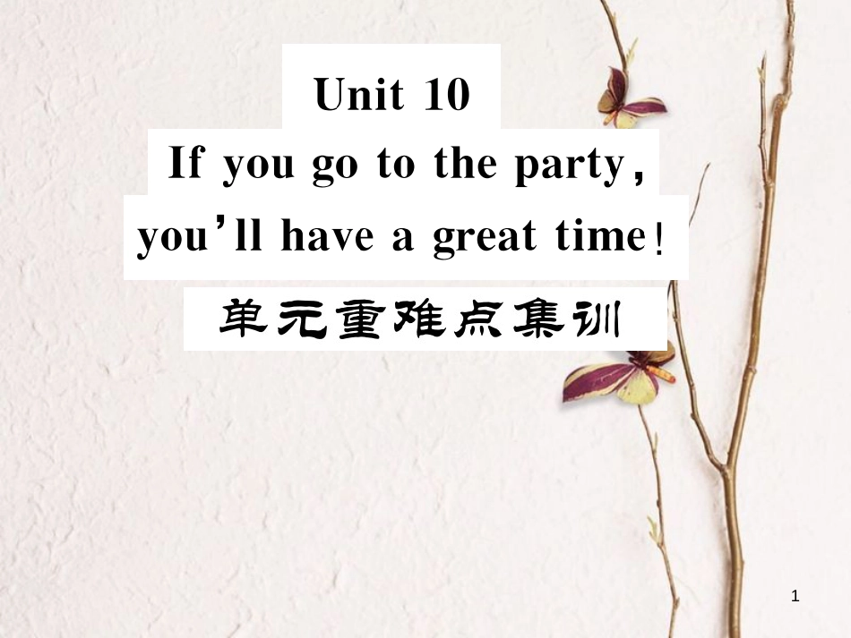 八年级英语上册 Unit 10 If you go to the party you’ll have a great time重难点集训习题课件 （新版）人教新目标版_第1页